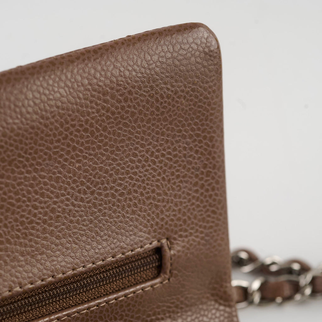 Chanel Medium Classic Flap Taupe Grey Caviar SHW (14 series)