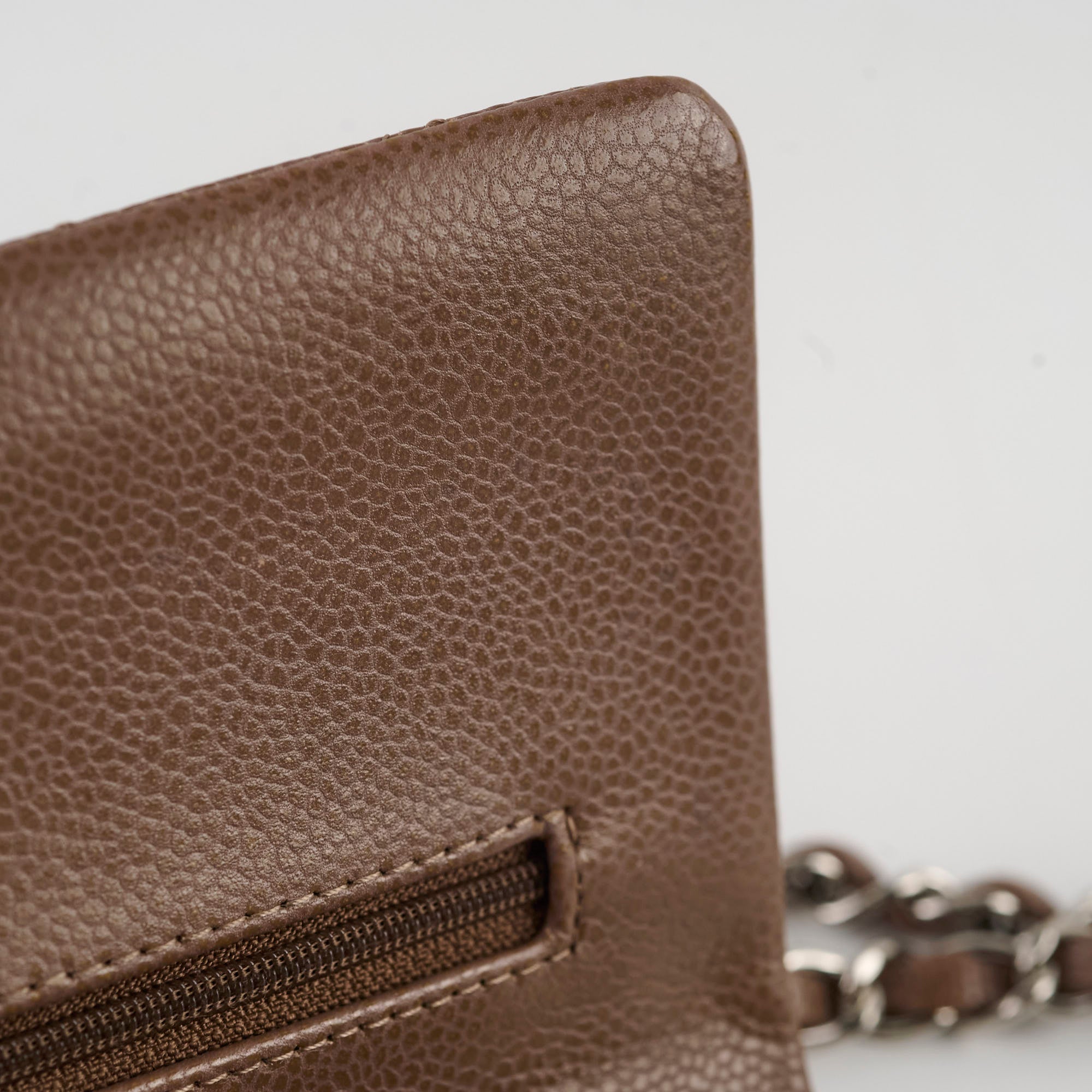 Chanel Medium Classic Flap Taupe Grey Caviar SHW (14 series)