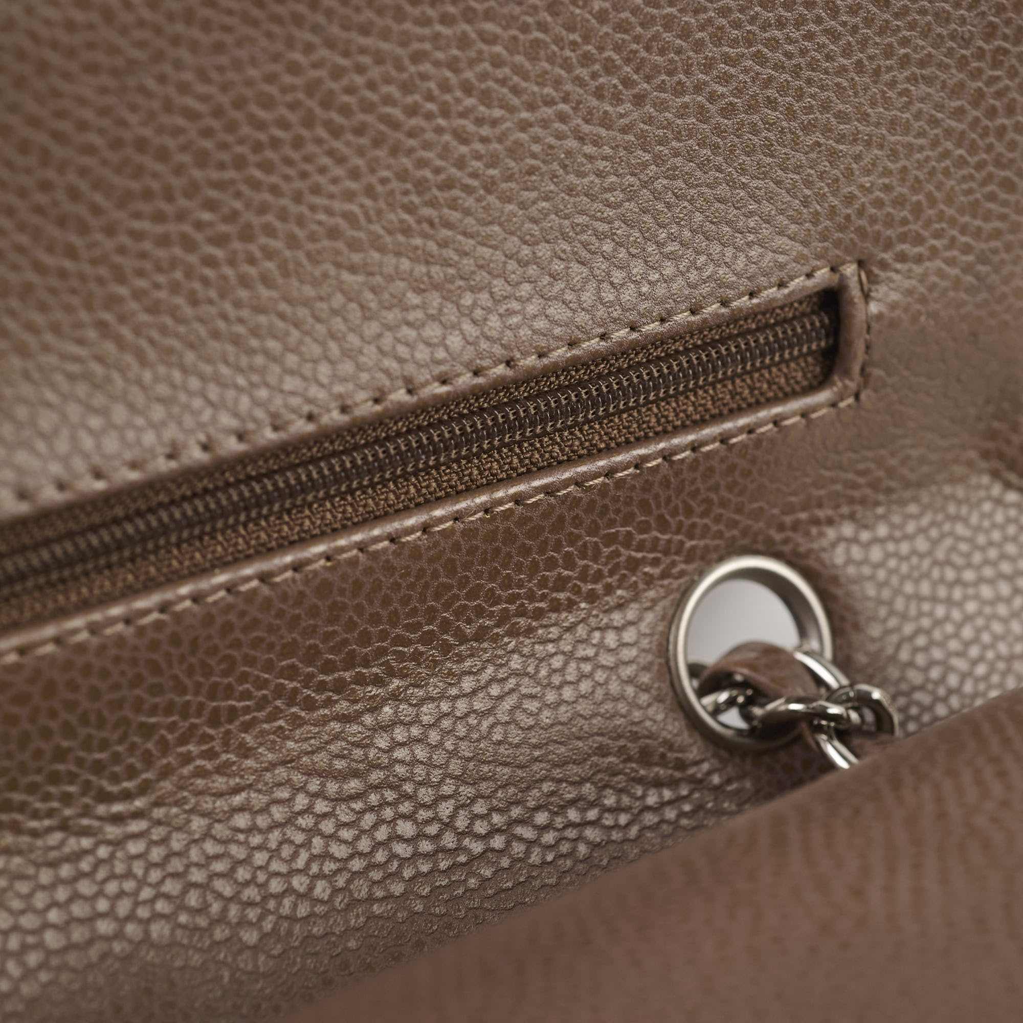 Chanel Medium Classic Flap Taupe Grey Caviar SHW (14 series)