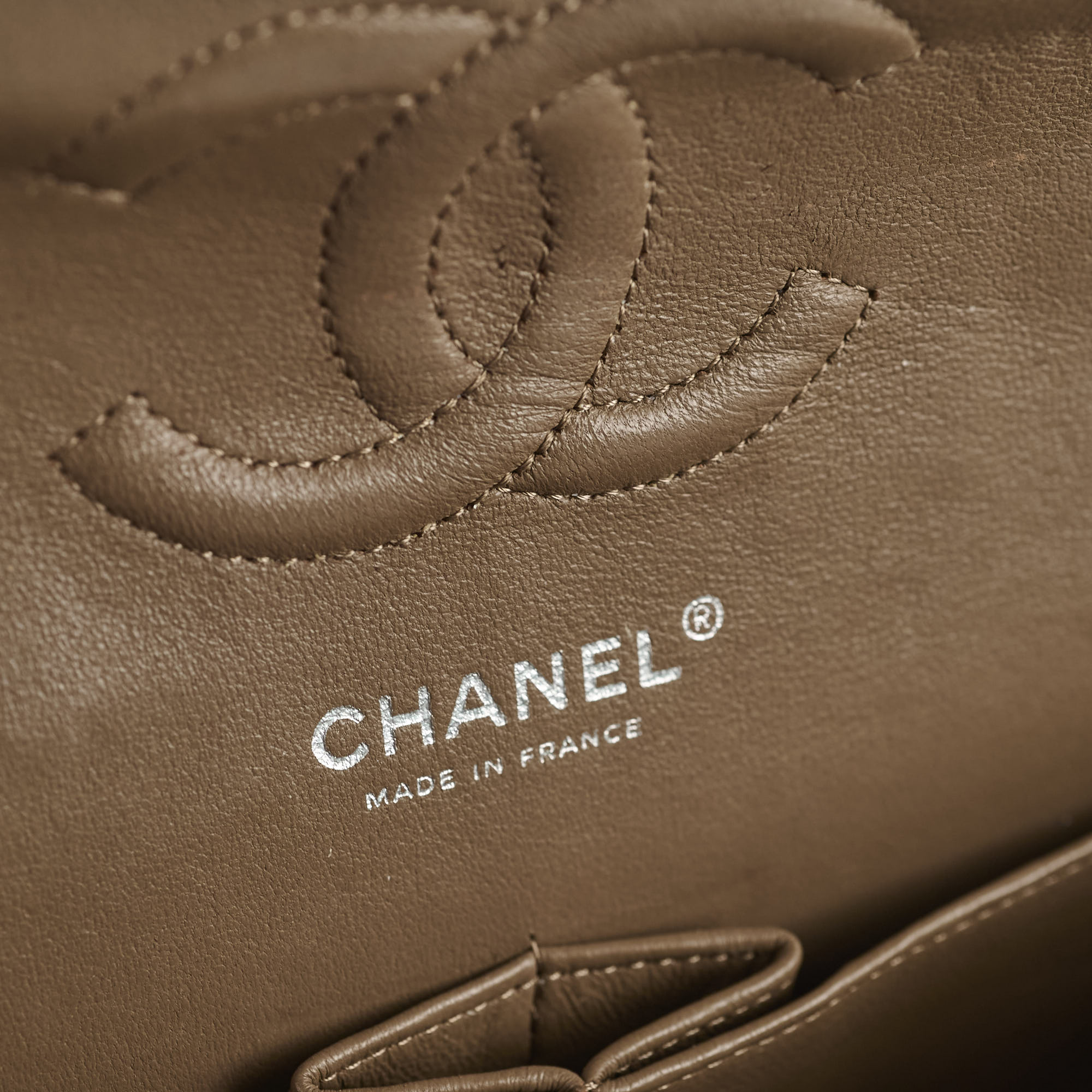 Chanel Medium Classic Flap Taupe Grey Caviar SHW (14 series)