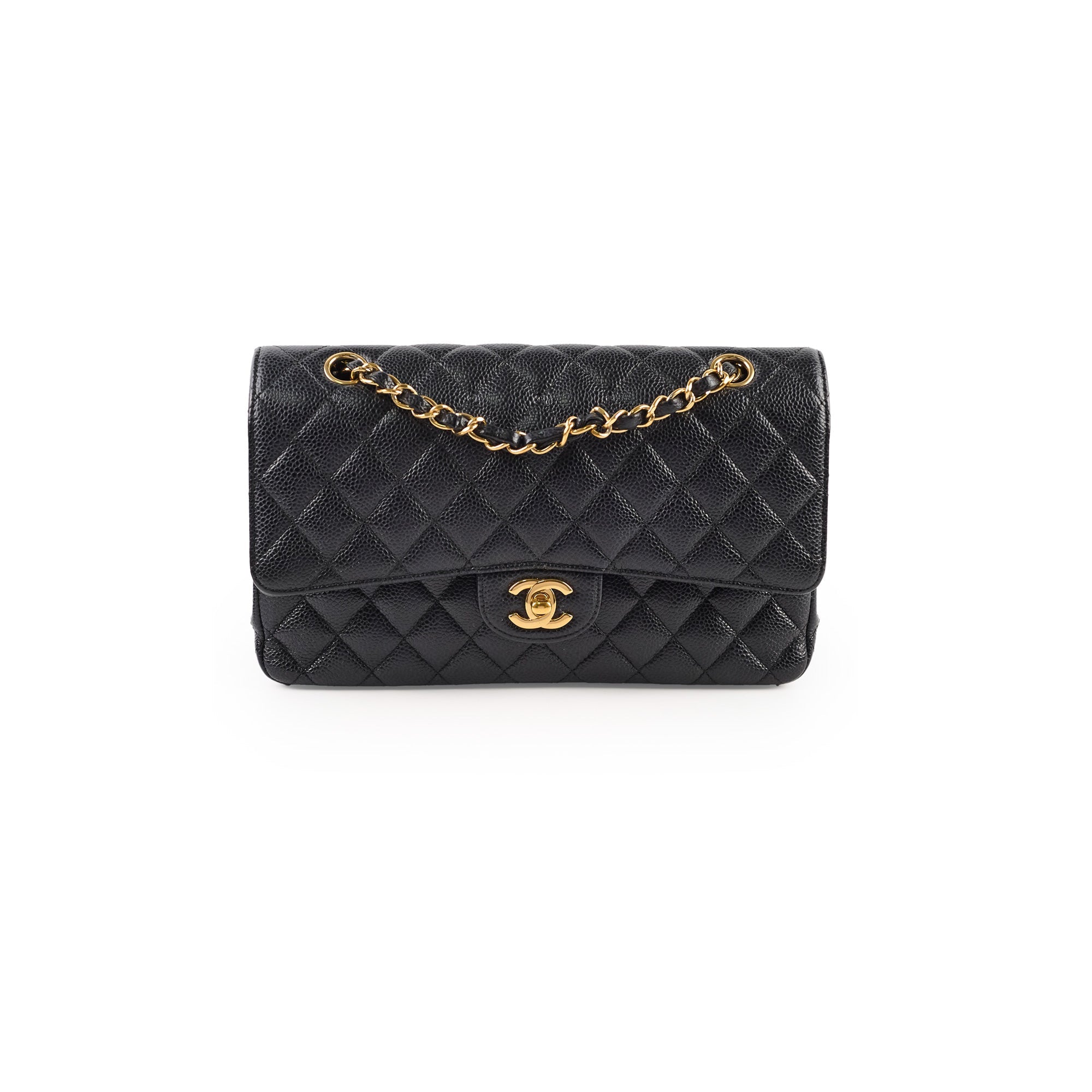 Chanel Medium/Large Caviar Double Classic Flap Black GHW