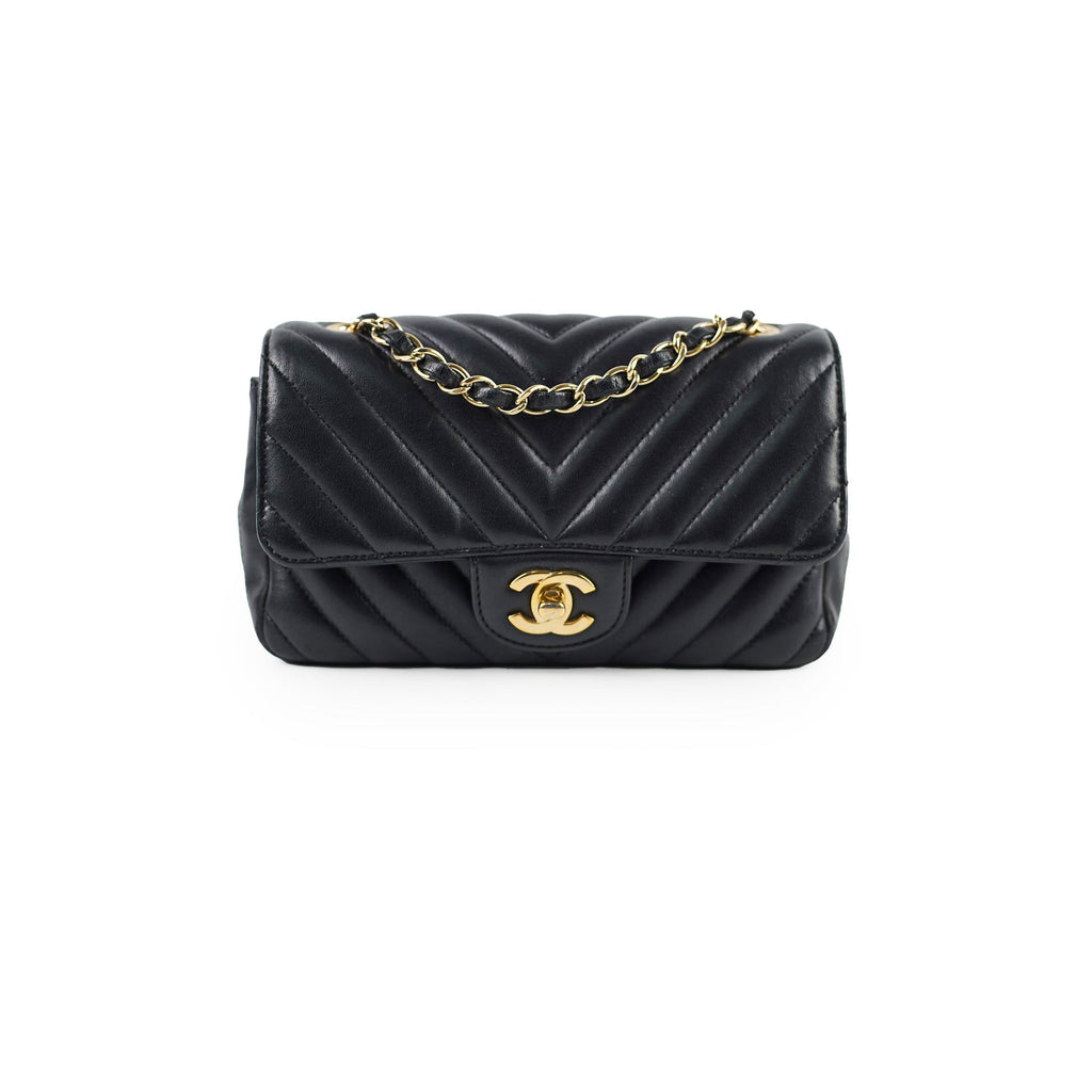 Chanel Rectangular Mini Black Chevron