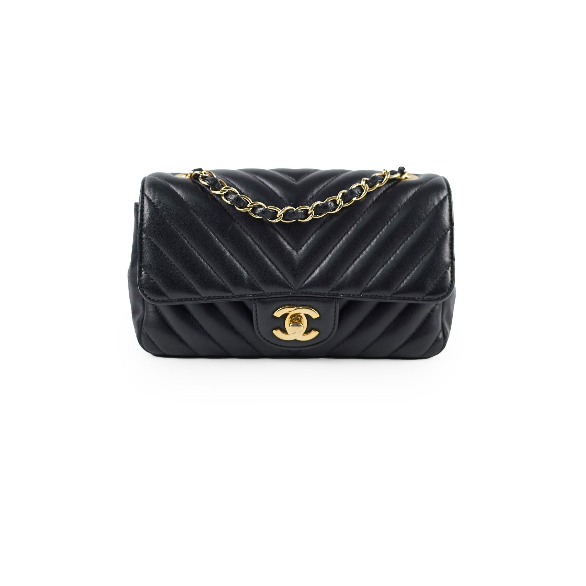 Chanel Rectangular Mini Black Chevron