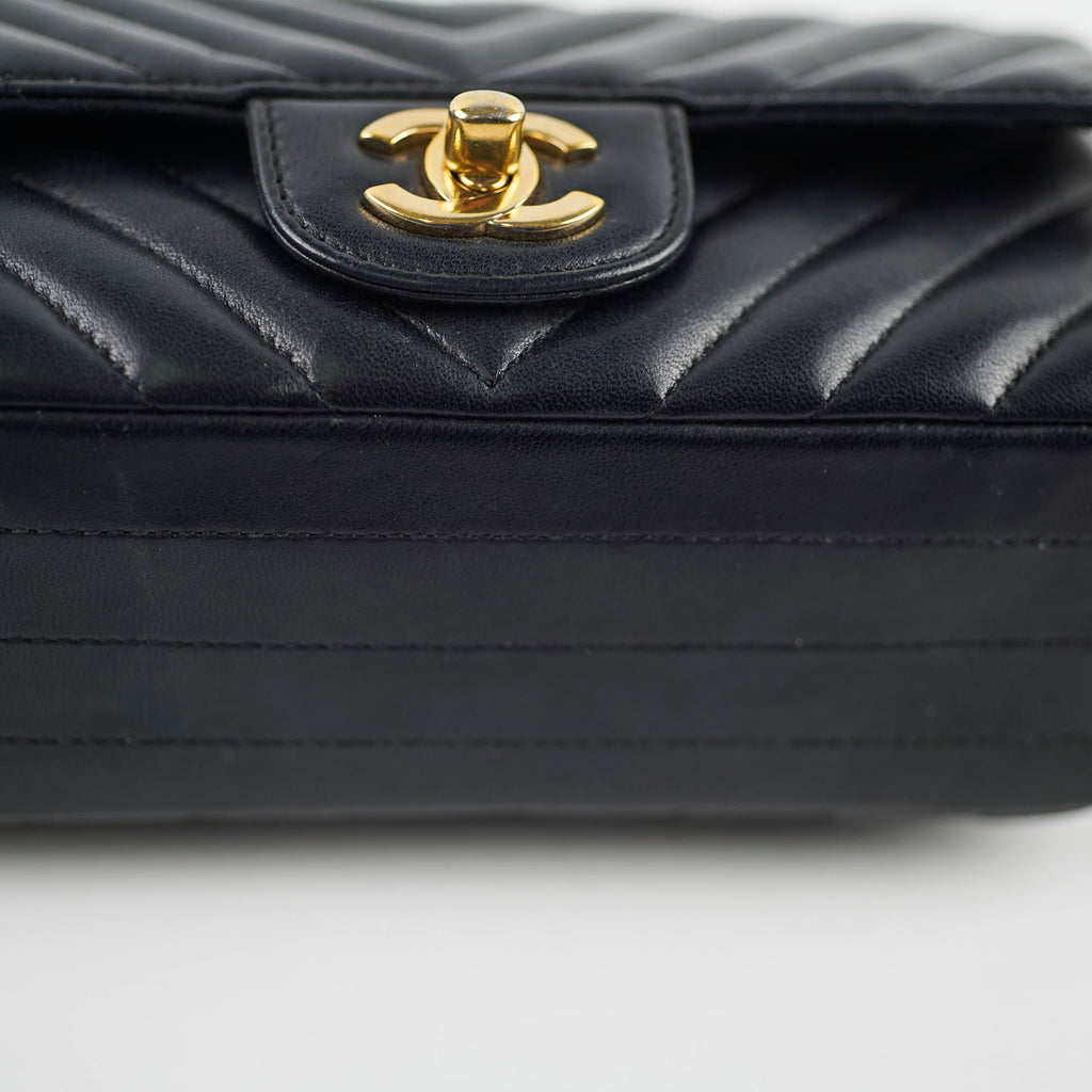 Chanel Rectangular Mini Black Chevron