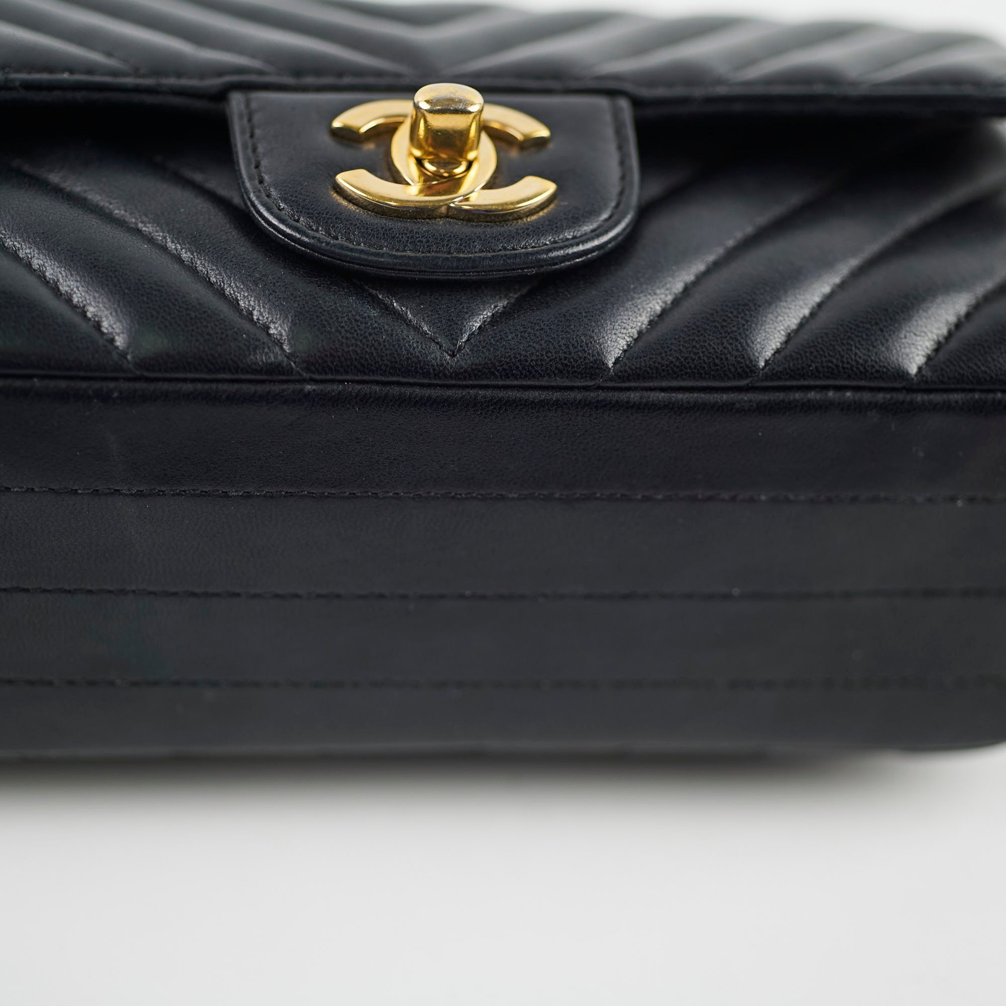 Chanel Rectangular Mini Black Chevron