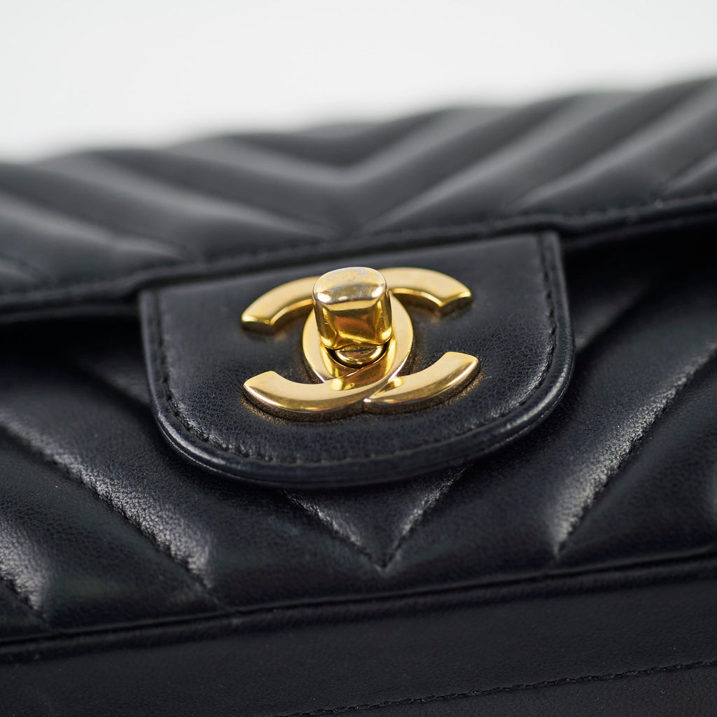 Chanel Rectangular Mini Black Chevron