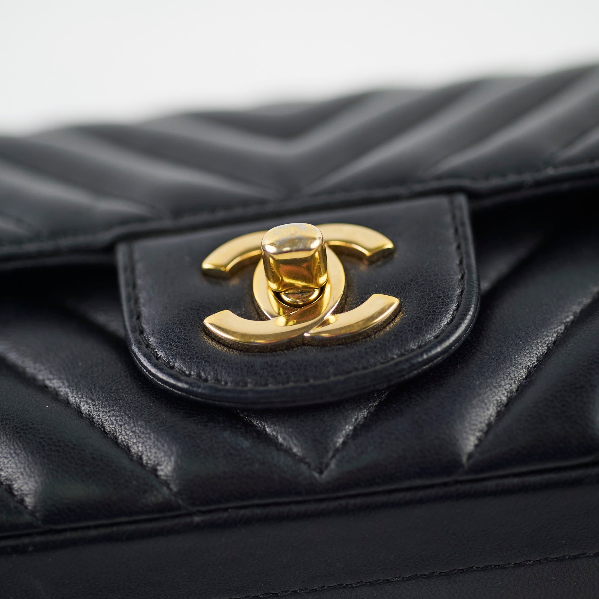 Chanel Rectangular Mini Black Chevron