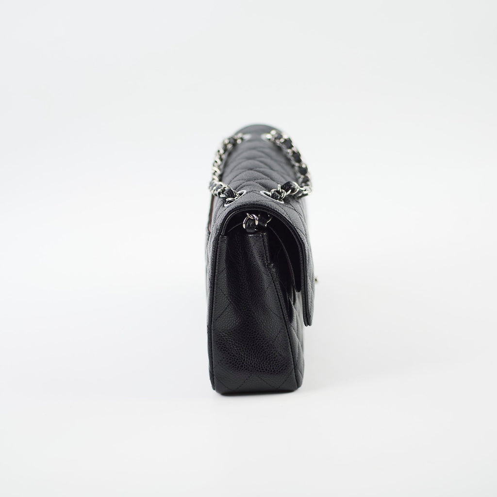Chanel Caviar Medium Classic Flap Black Microchip