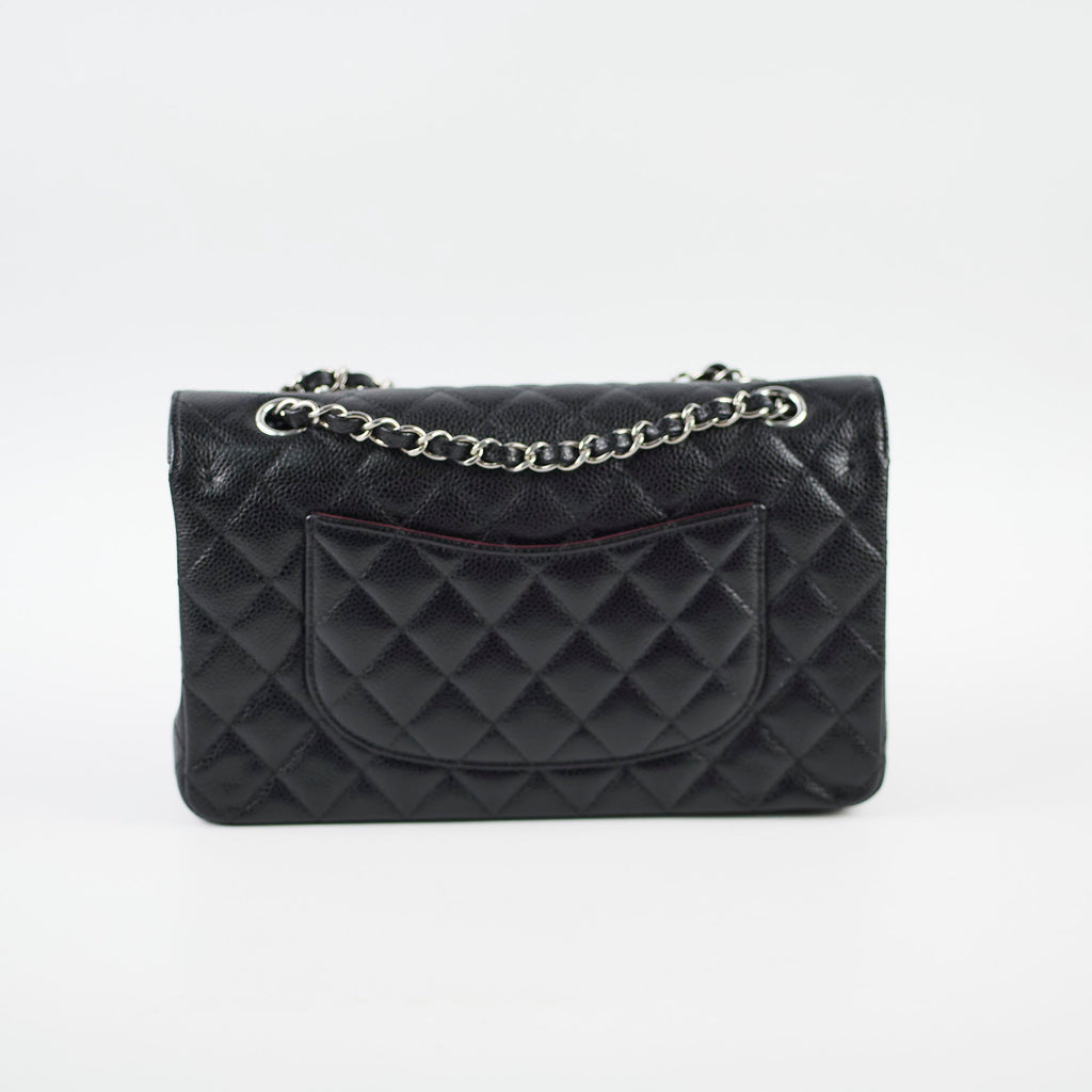 Chanel Caviar Medium Classic Flap Black Microchip