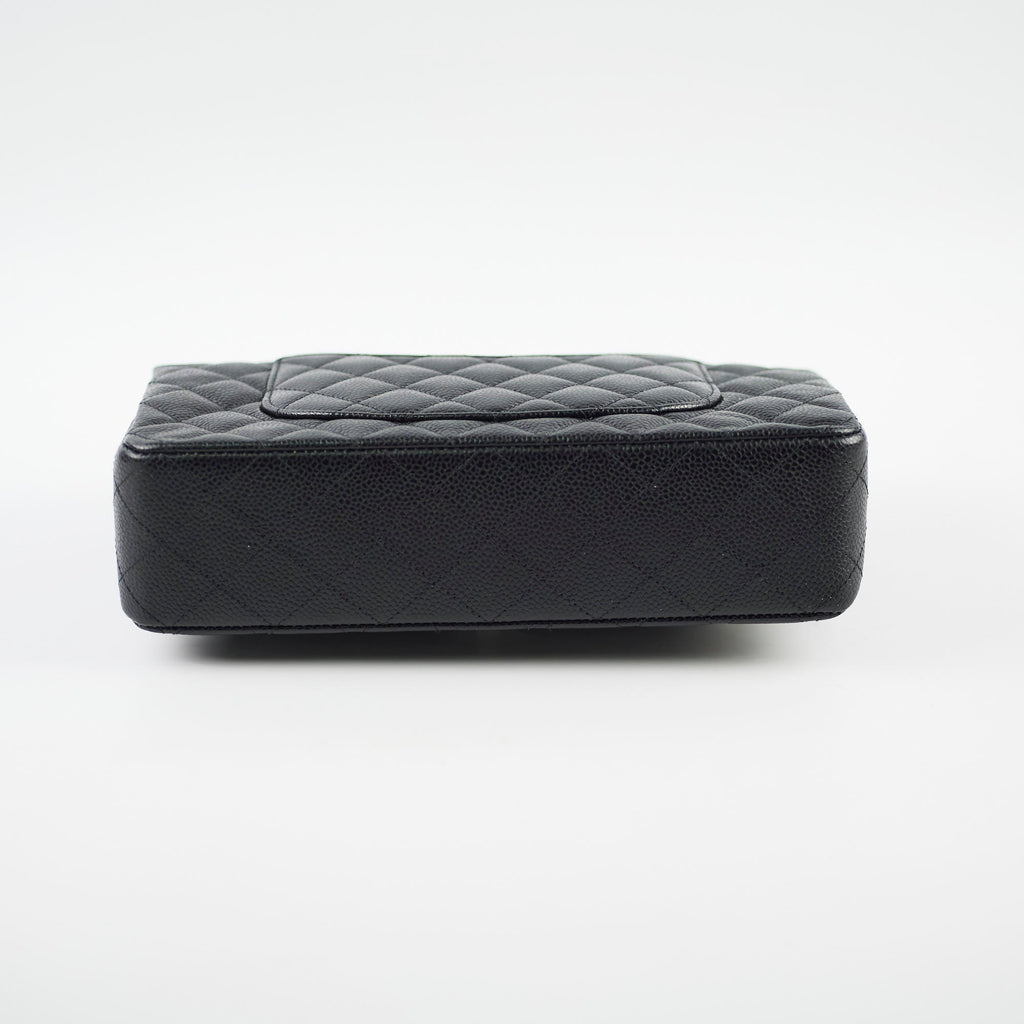 Chanel Caviar Medium Classic Flap Black Microchip