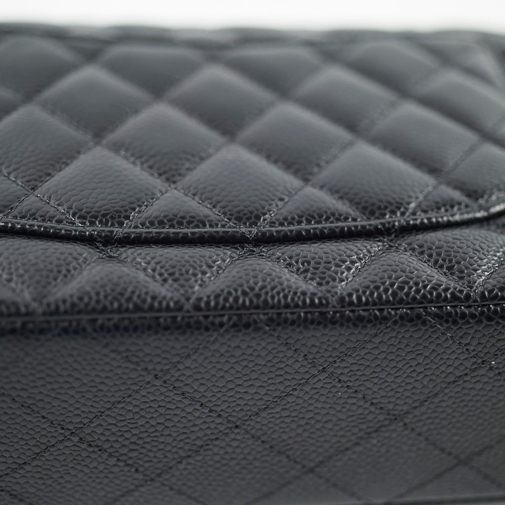 Chanel Caviar Medium Classic Flap Black Microchip
