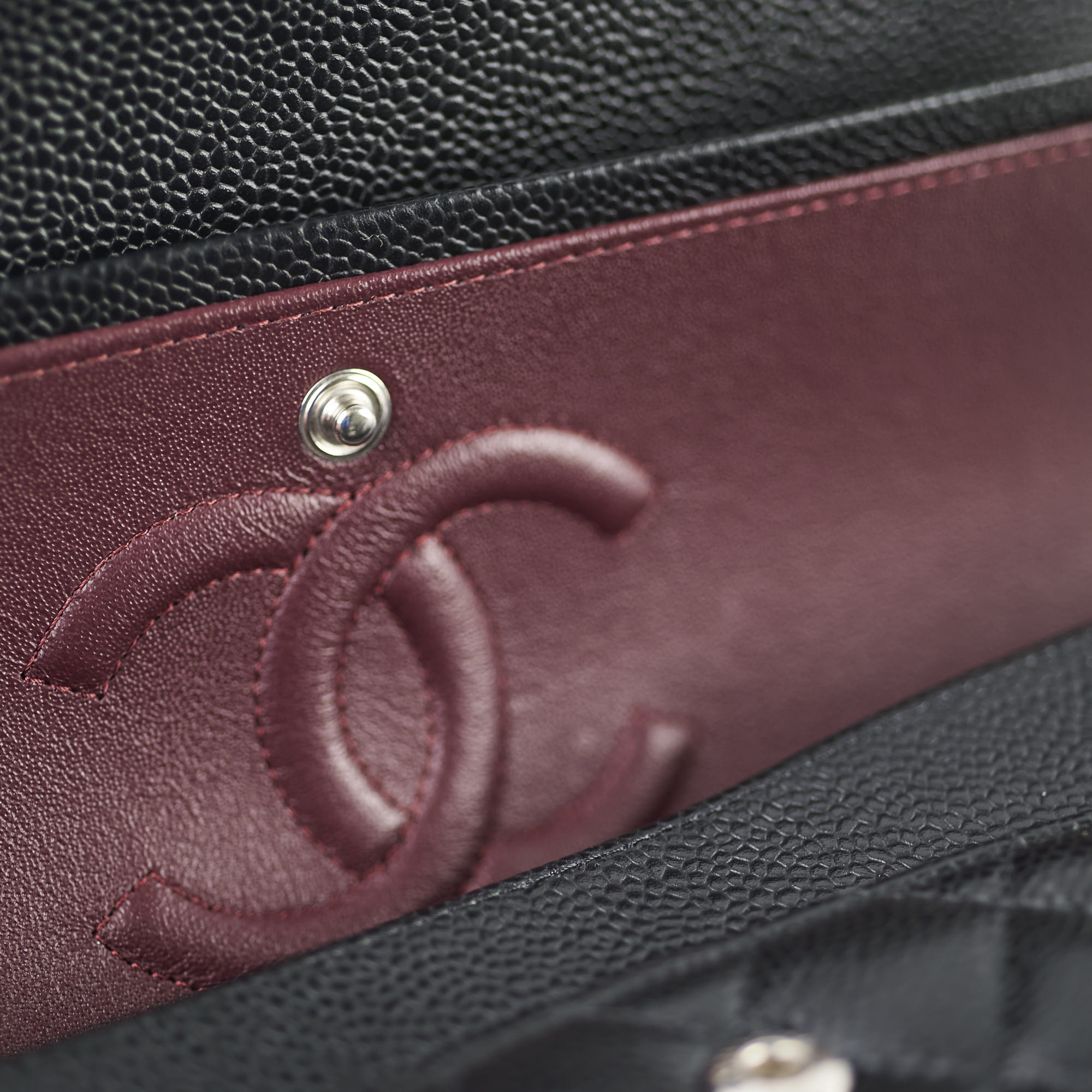 Chanel Caviar Medium Classic Flap Black Microchip