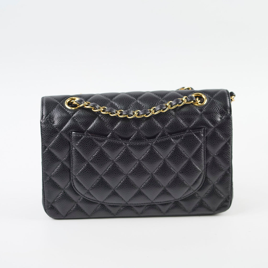 Chanel Small Classic Flap Caviar Black (Microchipped)