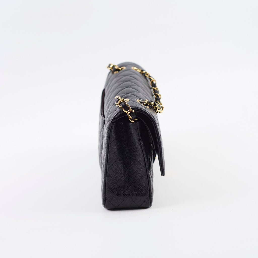 Chanel Caviar Medium Medium/Large Classic Flap GHW Microchip