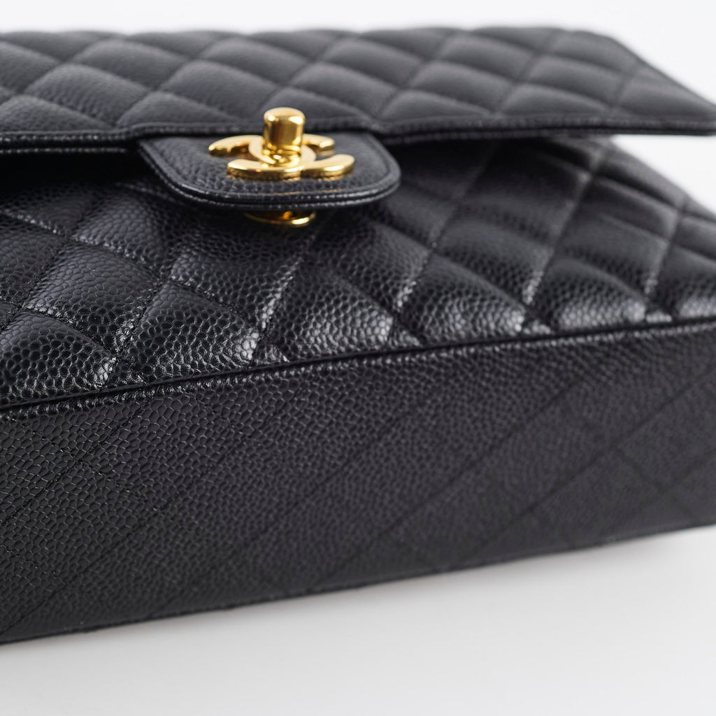 Chanel Caviar Medium/Large Double Classic Flap Black