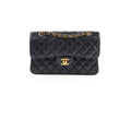 Chanel Caviar Small Double Classic Flap Black Microchipped