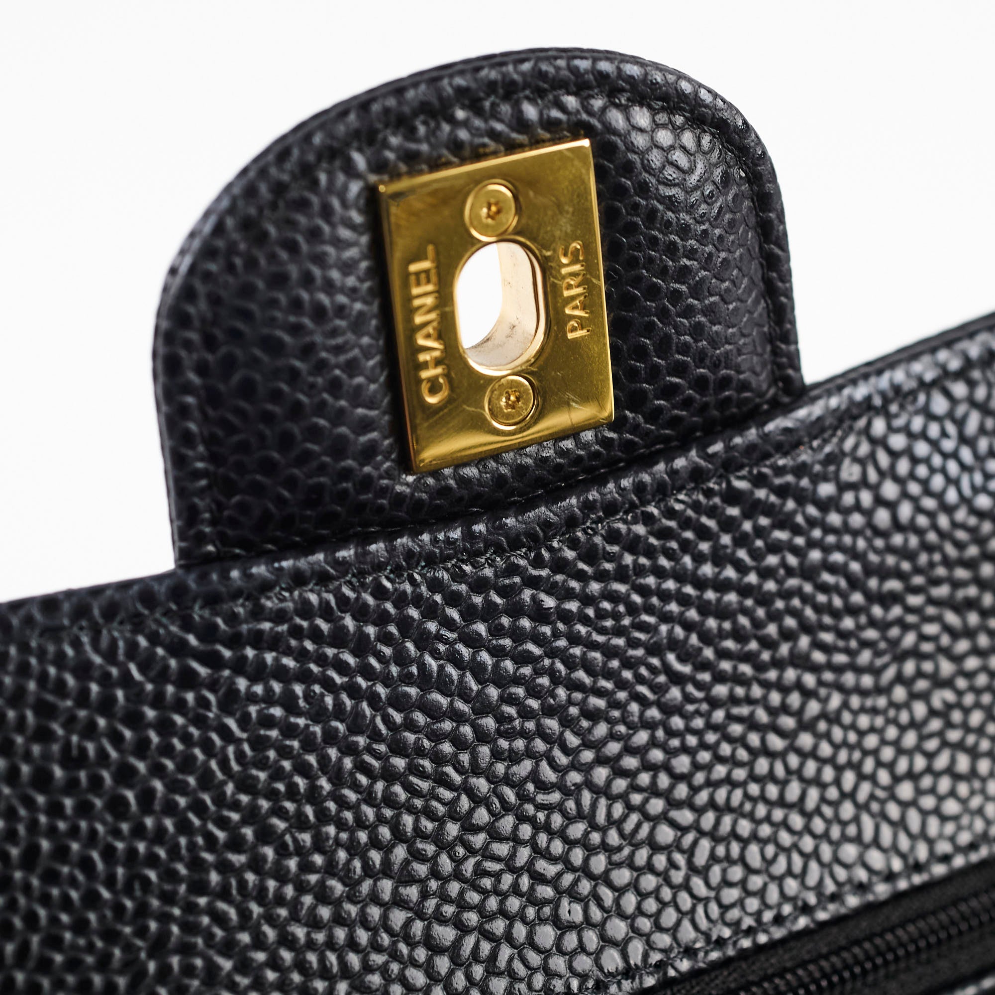 Chanel Caviar Small Double Classic Flap Black Microchipped