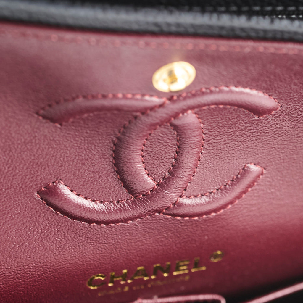 Chanel Caviar Small Double Classic Flap Black Microchipped