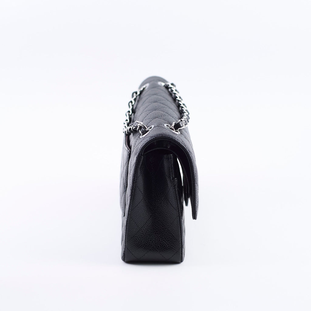 Chanel Medium/Large Caviar Double Classic Flap Black 2022