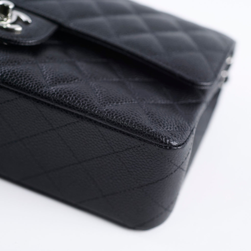 Chanel Medium/Large Caviar Double Classic Flap Black 2022