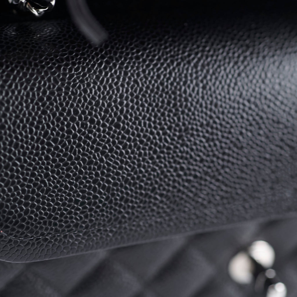 Chanel Medium/Large Caviar Double Classic Flap Black 2022