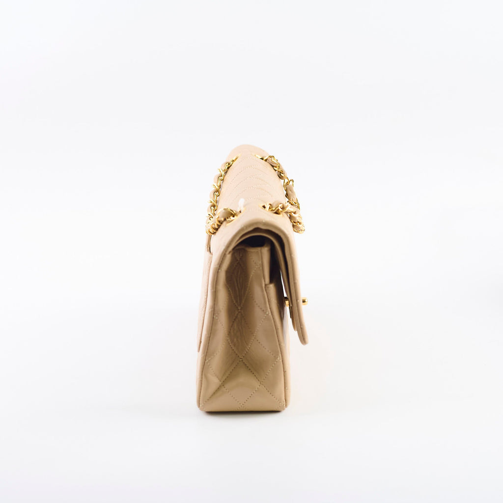 Chanel Medium/Large Double Classic Flap Beige