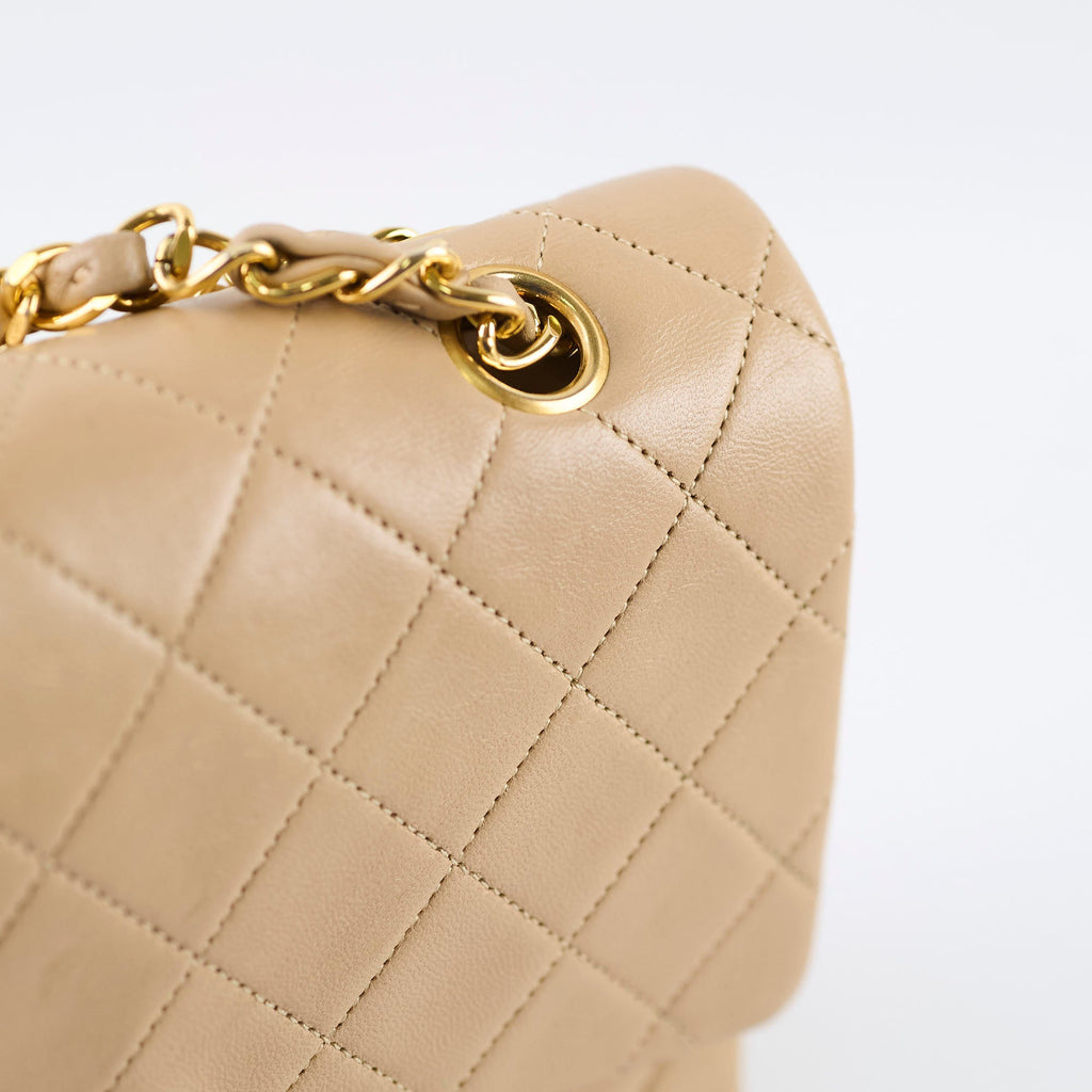 Chanel Medium/Large Double Classic Flap Beige