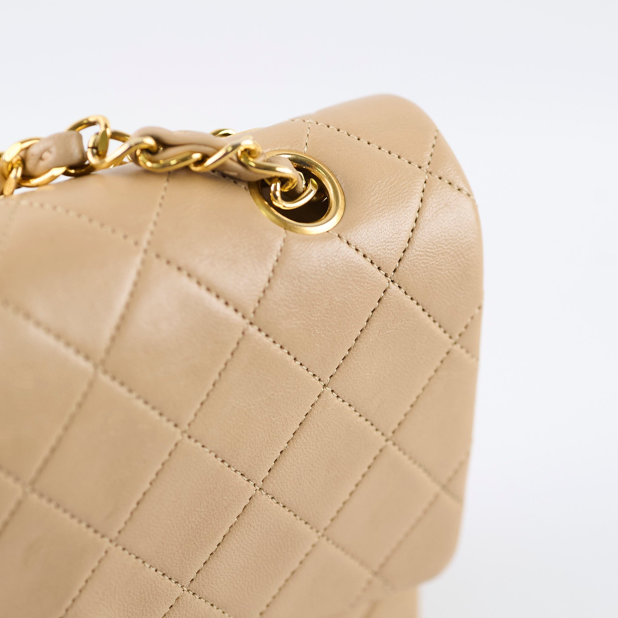 Chanel Medium/Large Double Classic Flap Beige
