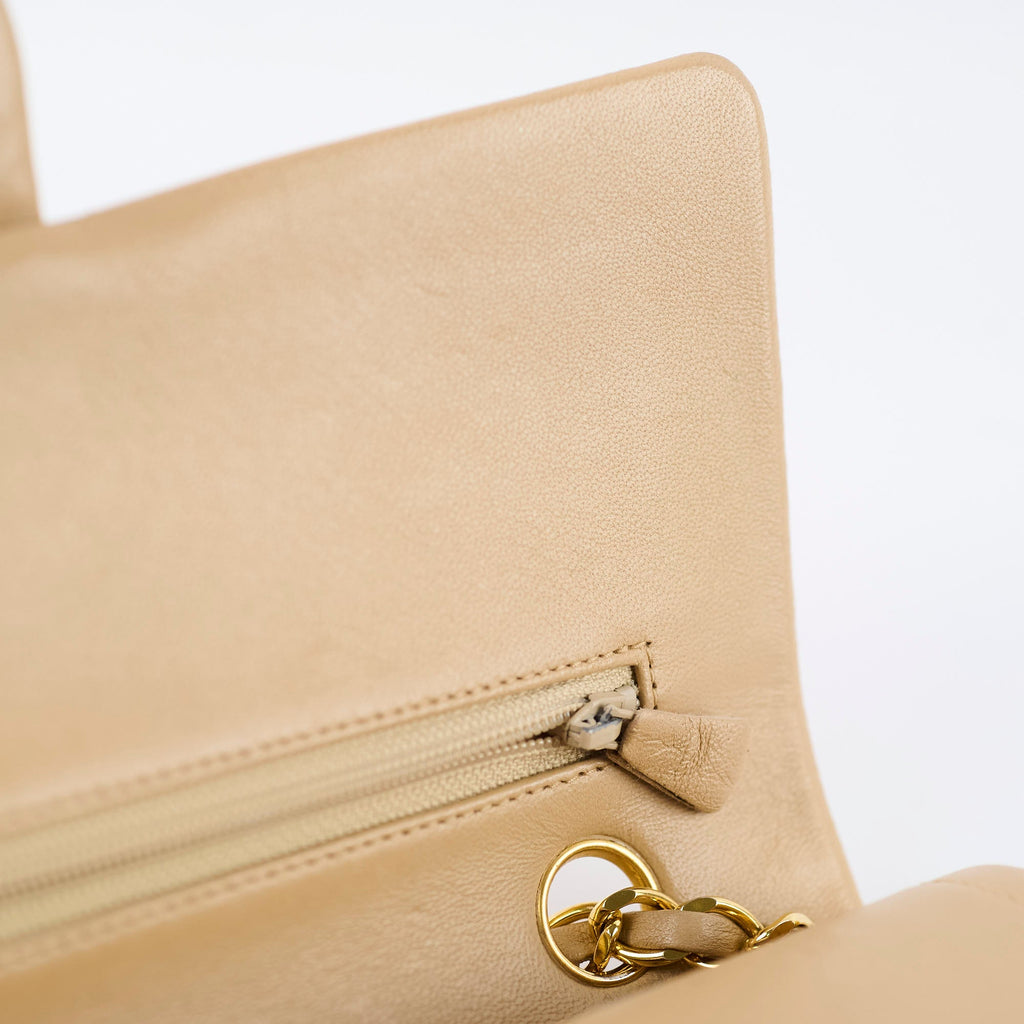Chanel Medium/Large Double Classic Flap Beige