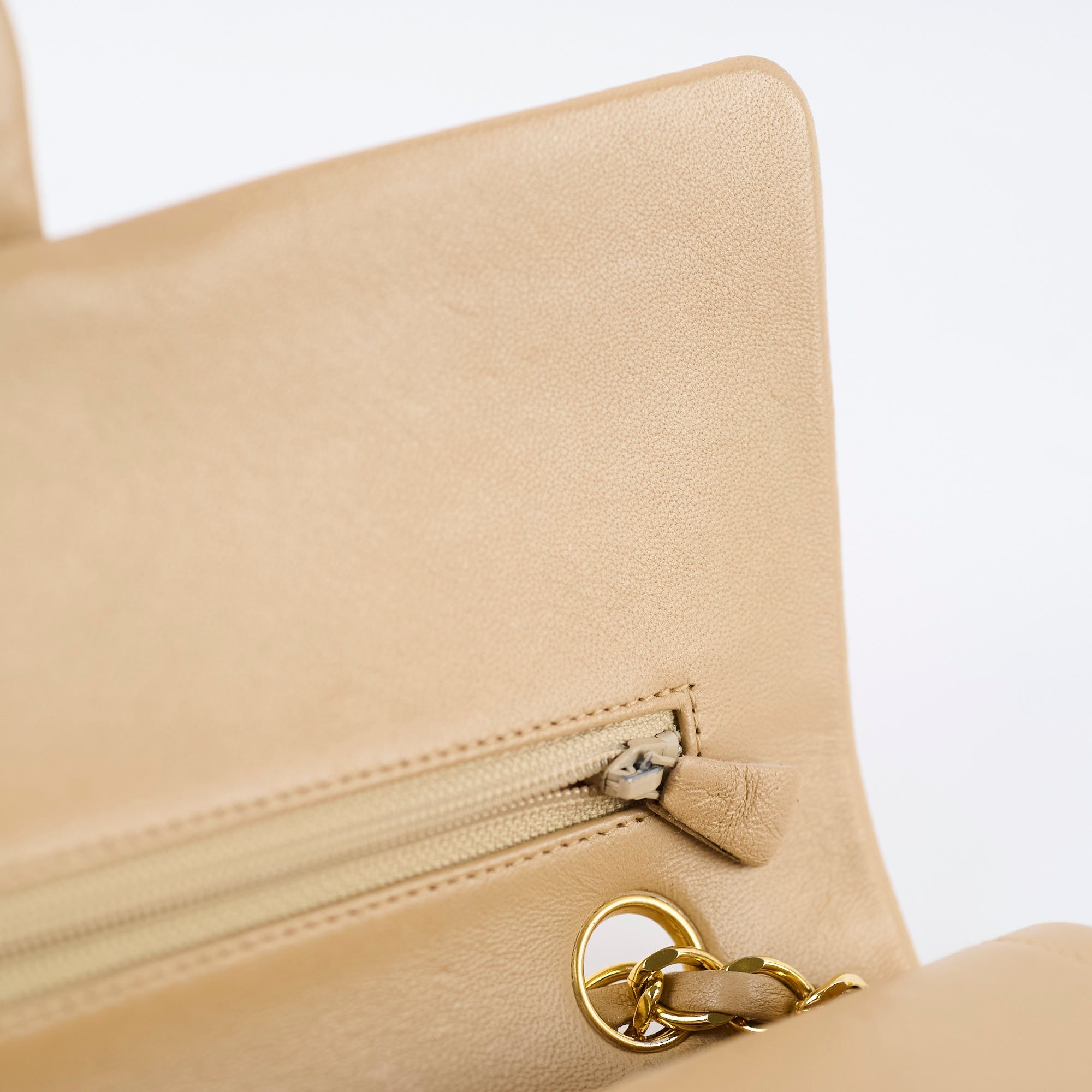 Chanel Medium/Large Double Classic Flap Beige