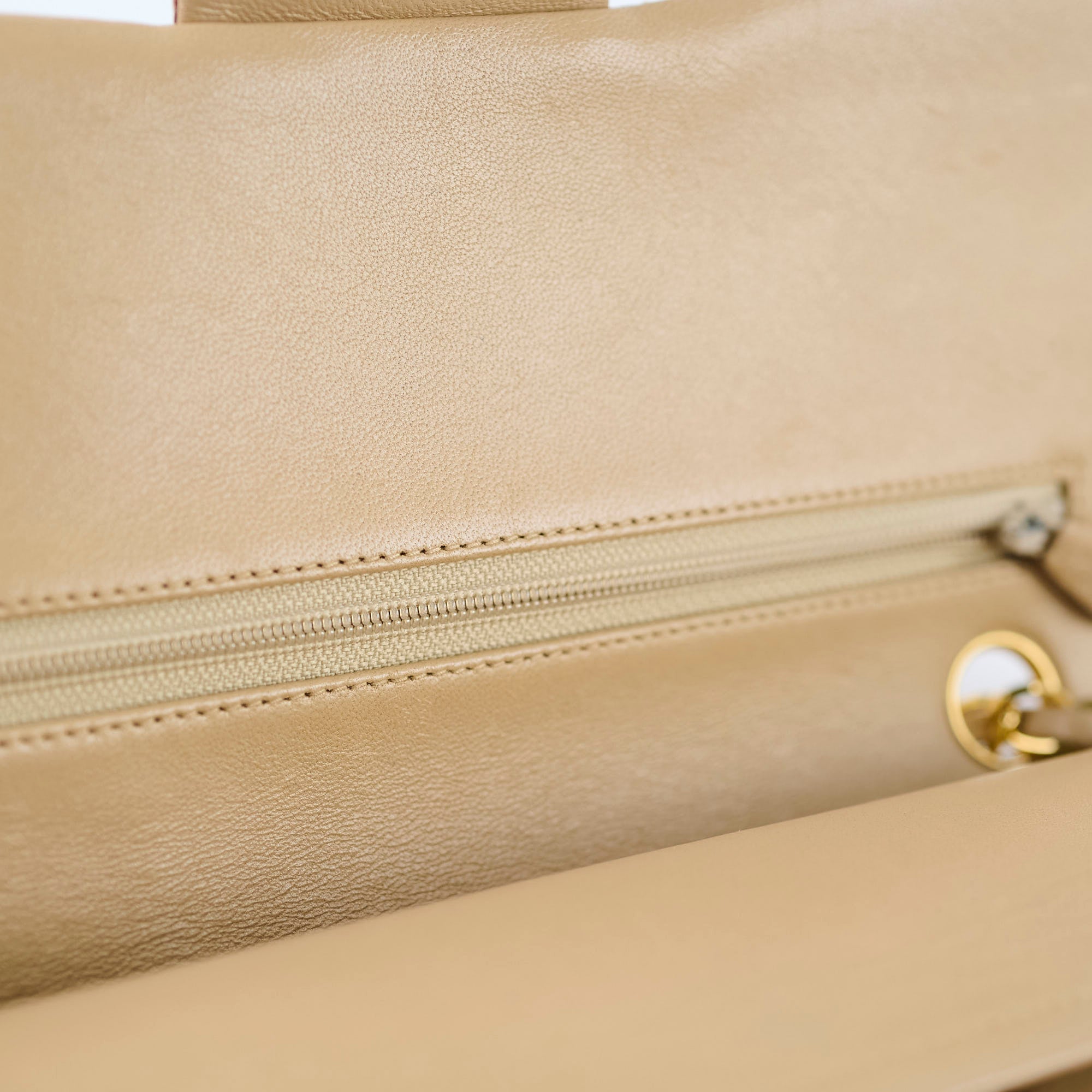 Chanel Medium/Large Double Classic Flap Beige