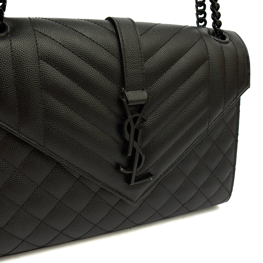 Saint Laurent Shoulder Bag Envelope - Medium in Black, Leather