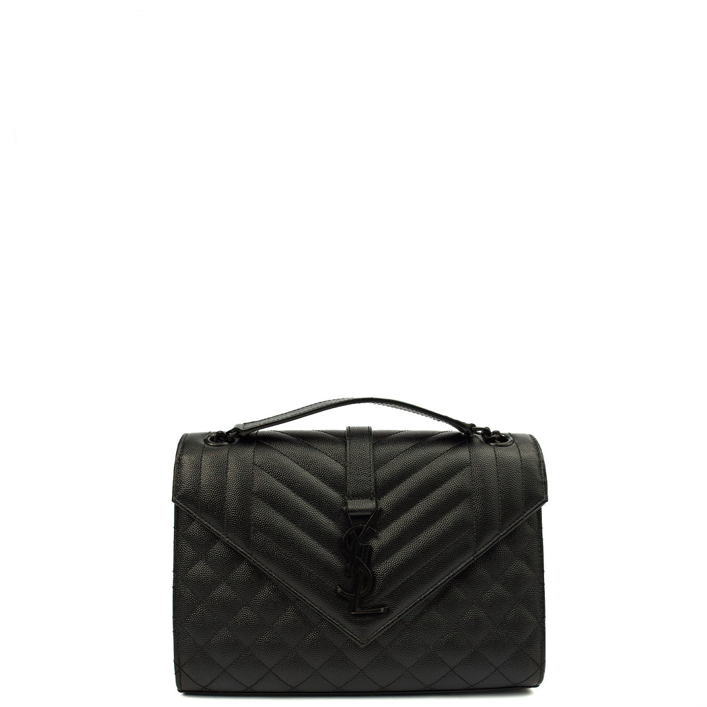 Saint Laurent Shoulder Bag Envelope - Medium in Black, Leather