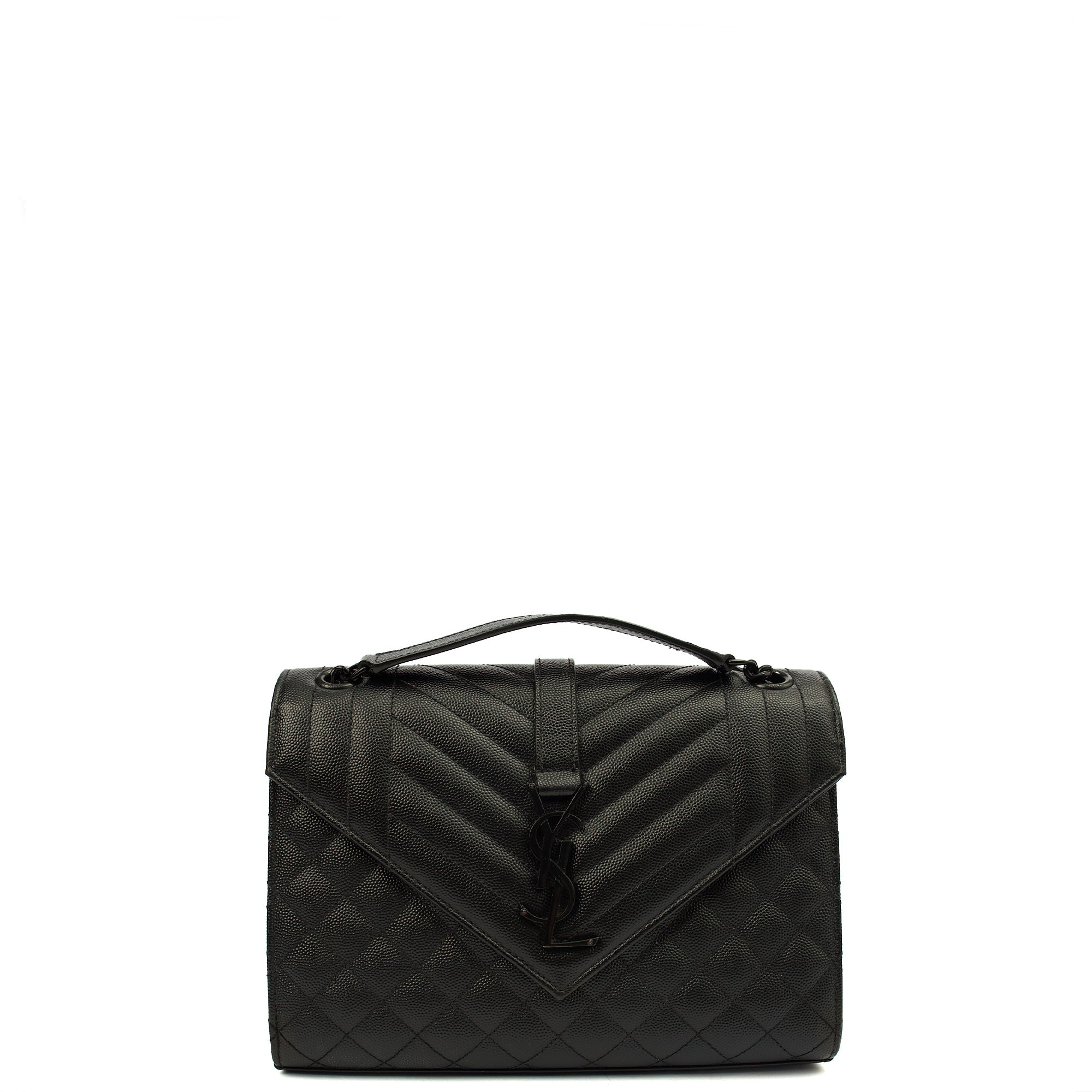 Saint Laurent Shoulder Bag Envelope - Medium in Black, Leather