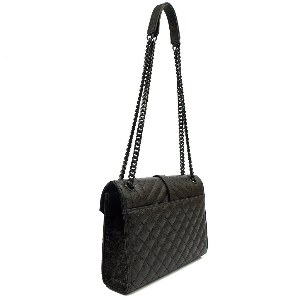 Saint Laurent Shoulder Bag Envelope - Medium in Black, Leather