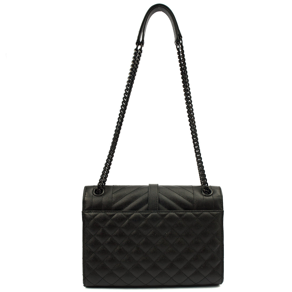 Saint Laurent Shoulder Bag Envelope - Medium in Black, Leather