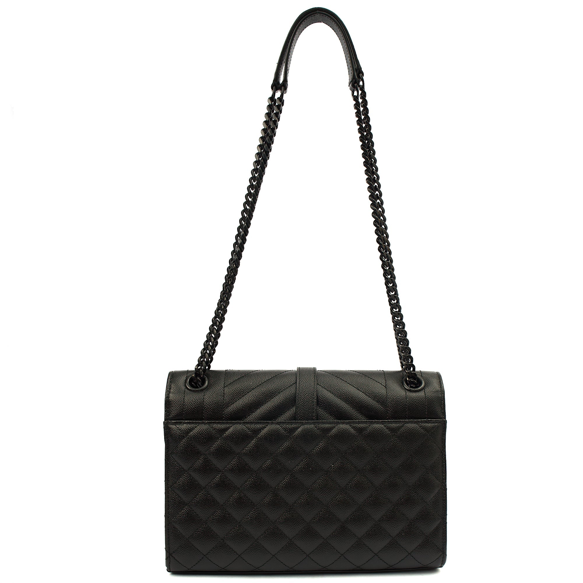 Saint Laurent Shoulder Bag Envelope - Medium in Black, Leather