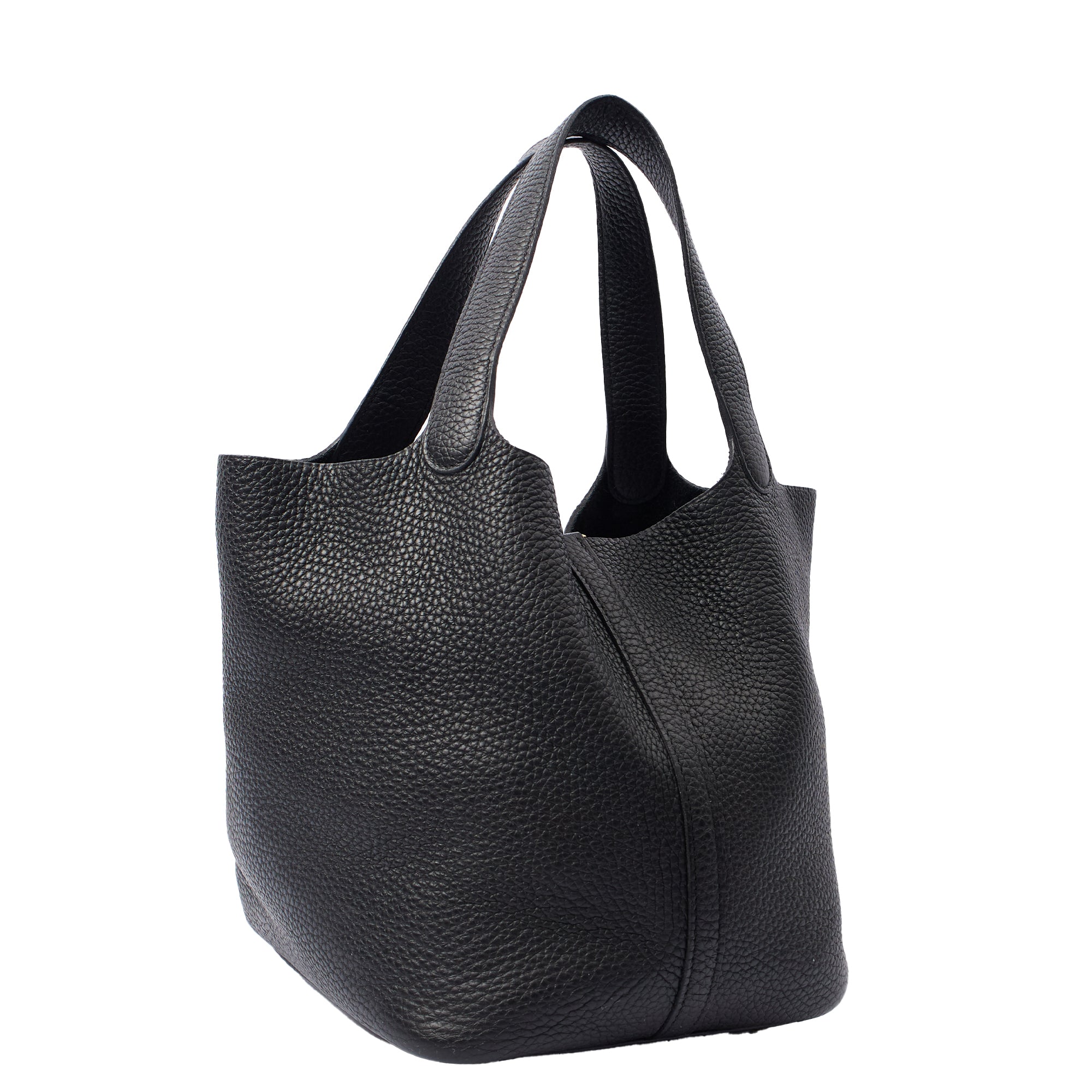 Hermes Tote Picotin 22 in Black, Clemence Leather