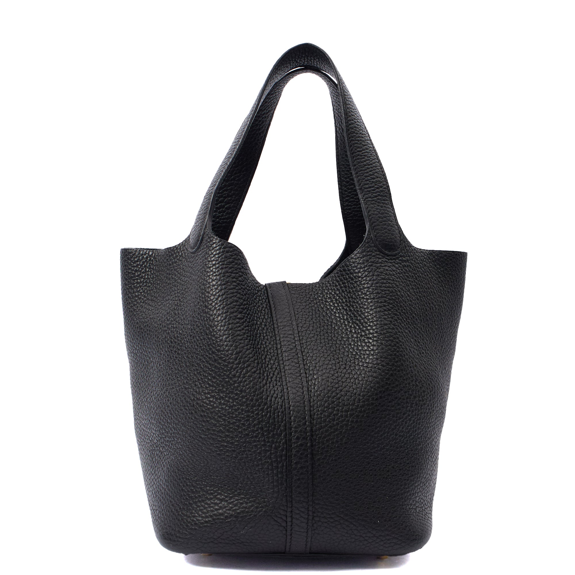 Hermes Tote Picotin 22 in Black, Clemence Leather