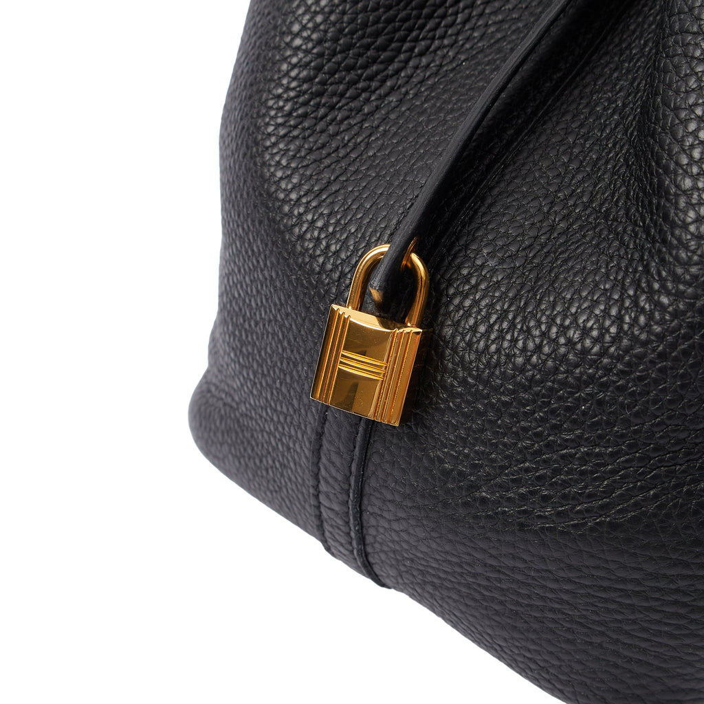 Hermes Tote Picotin 22 in Black, Clemence Leather