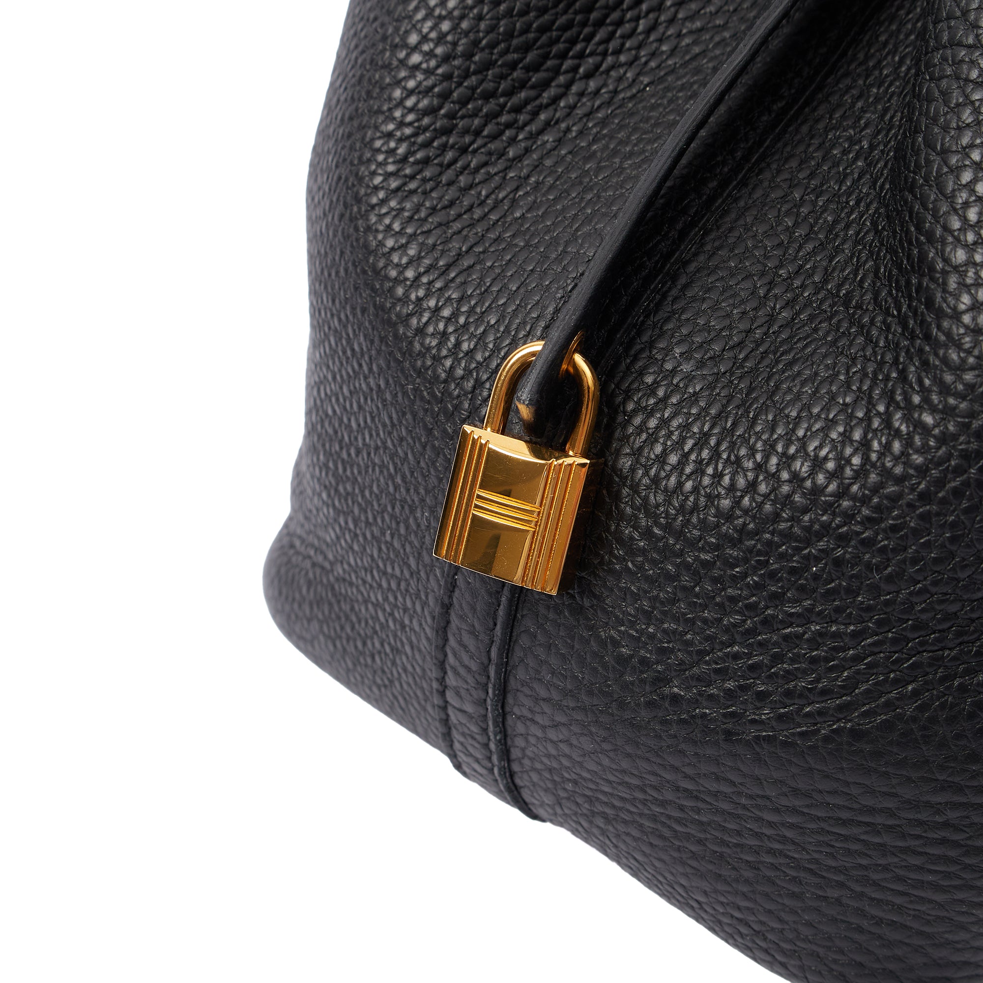 Hermes Tote Picotin 22 in Black, Clemence Leather