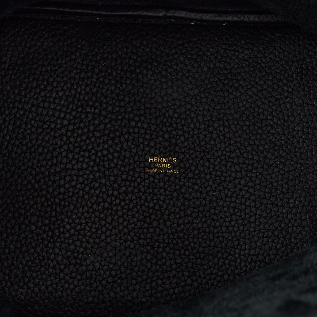 Hermes Tote Picotin 22 in Black, Clemence Leather