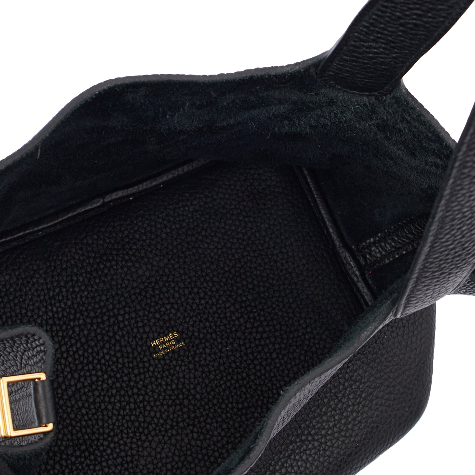 Hermes Tote Picotin 22 in Black, Clemence Leather
