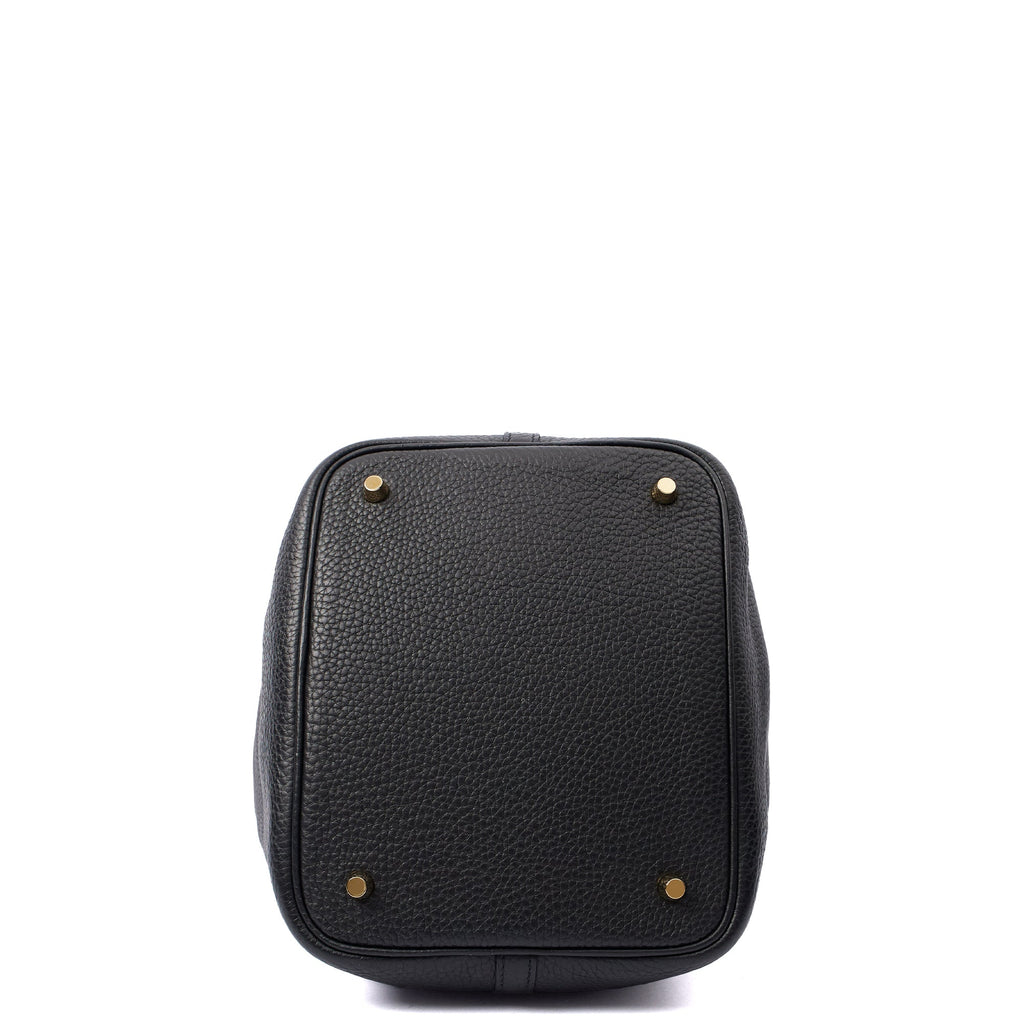 Hermes Tote Picotin 22 in Black, Clemence Leather