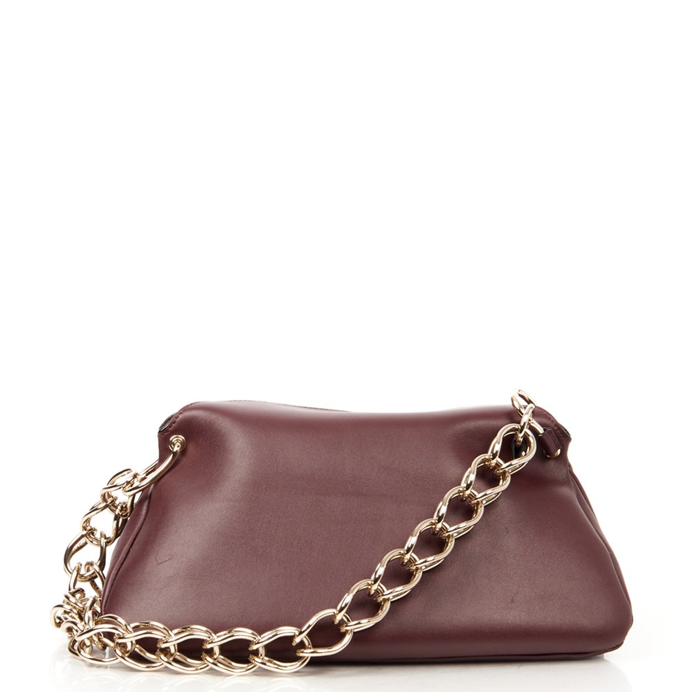 Chloe Shoulder Bag Juana Chain Bag in Plum Purple, Calfskin Leather
