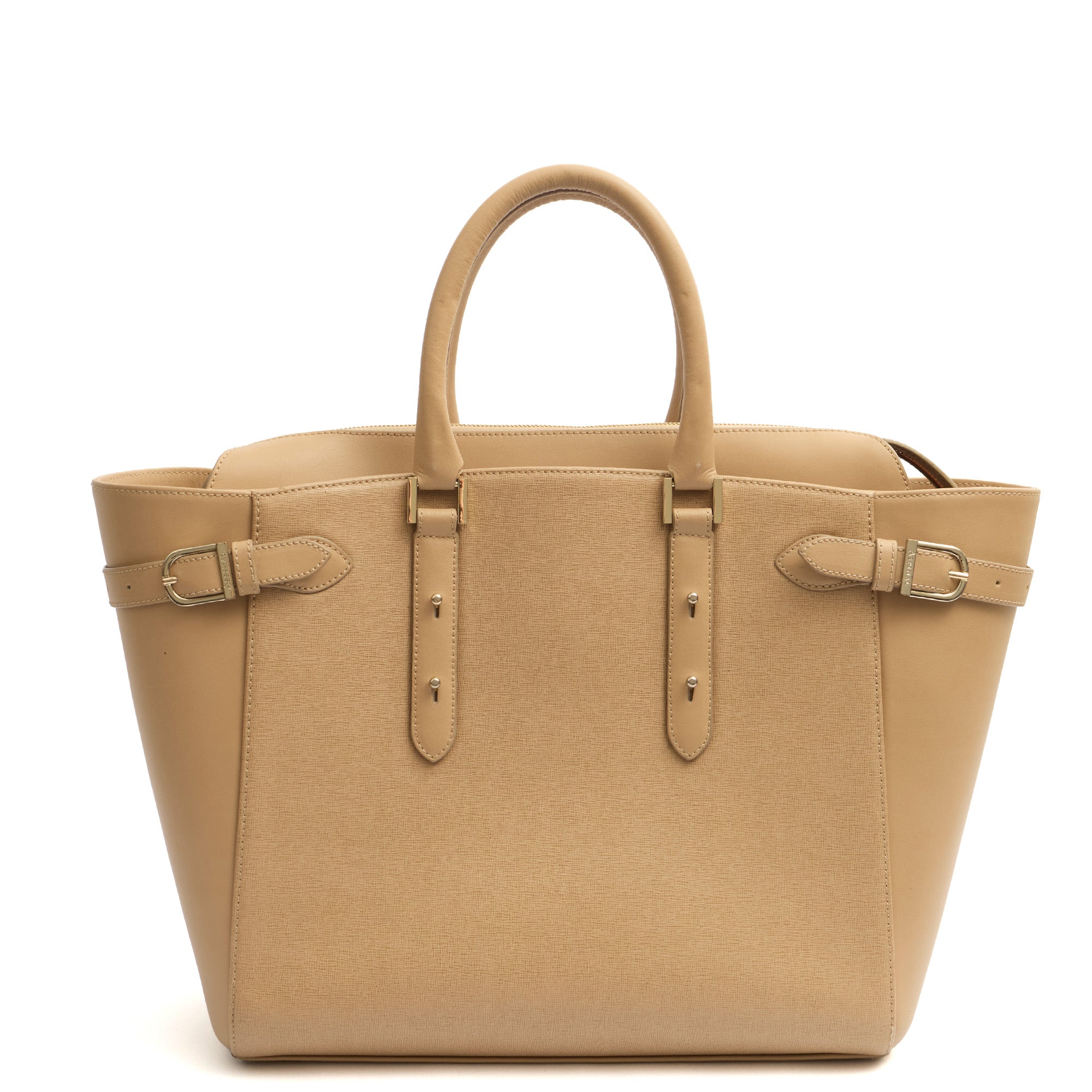 Aspinal of London Top Handle Marylebone Tote - Large in Neutral, Leather