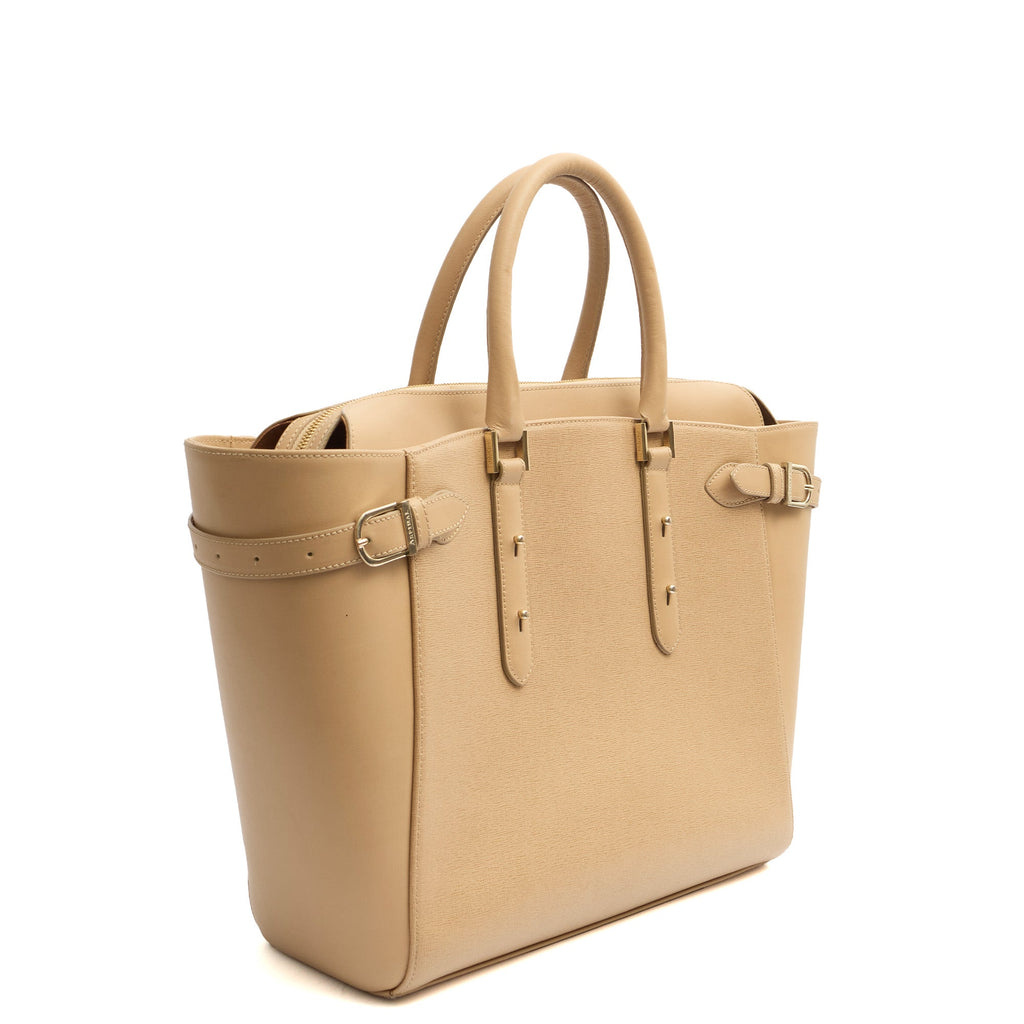 Aspinal of London Top Handle Marylebone Tote - Large in Neutral, Leather