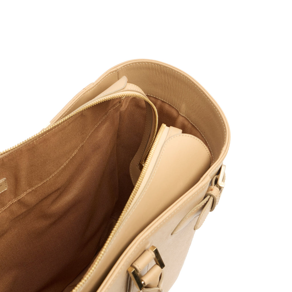 Aspinal of London Top Handle Marylebone Tote - Large in Neutral, Leather