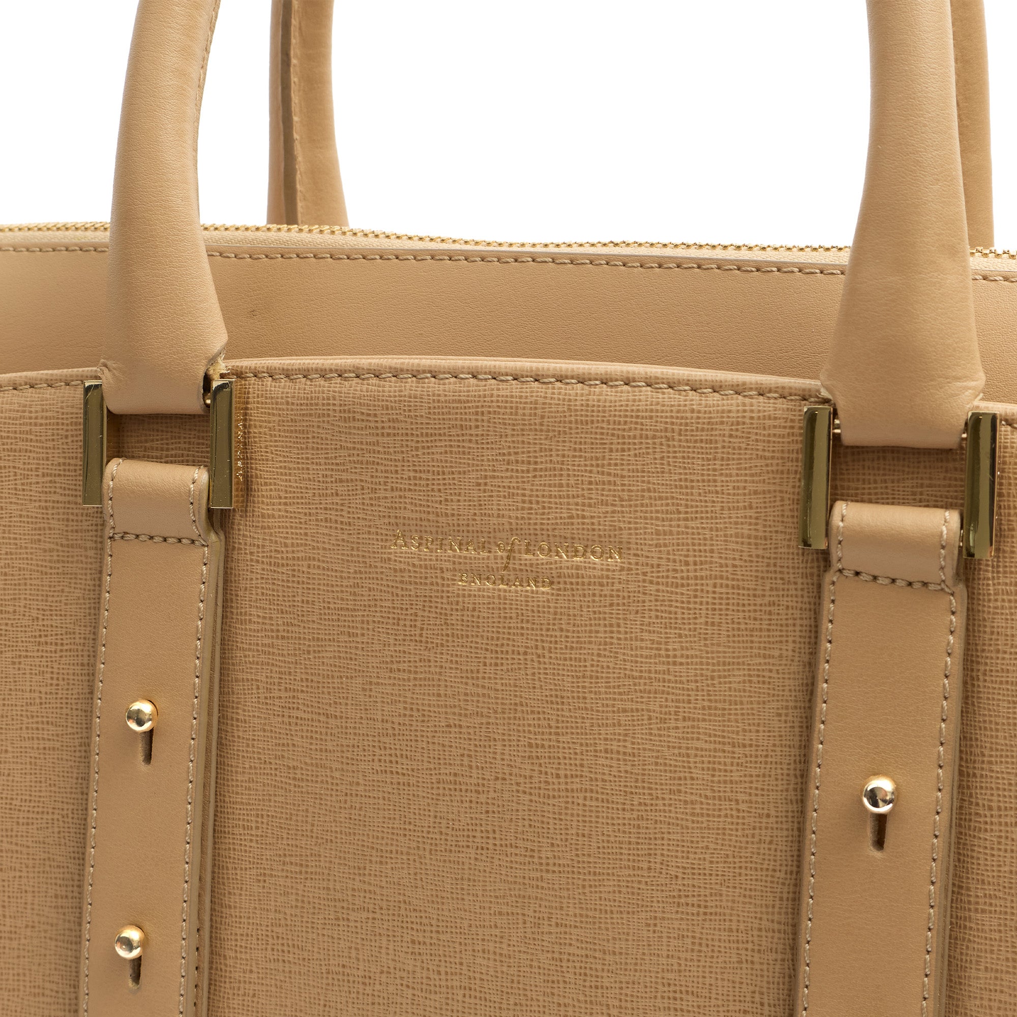Aspinal of London Top Handle Marylebone Tote - Large in Neutral, Leather