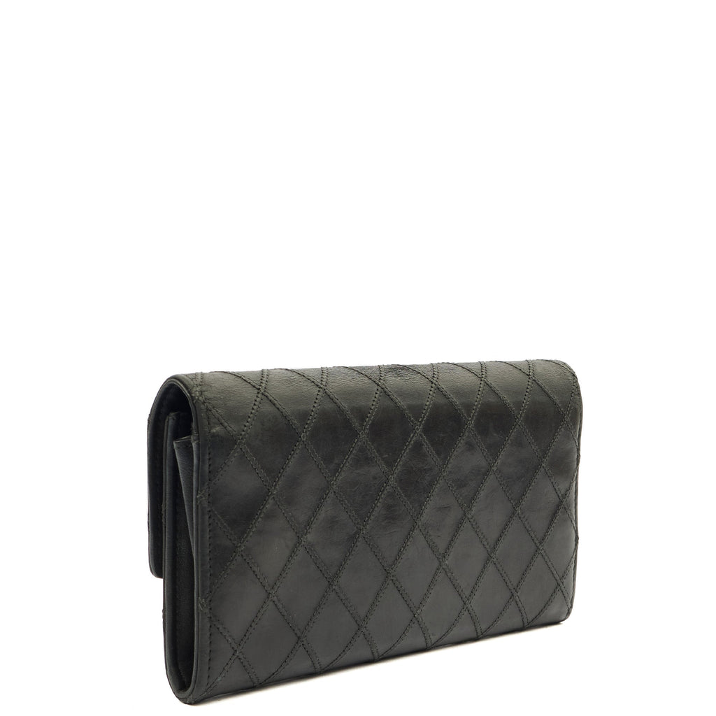 Chanel Wallet Continental Wallet in Black, Lambskin Leather